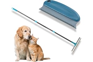 Carpet Rake Pet Hair Remover, Reusable Y-Shaped with Free Small Brush for Mats, Rugs, Couches, Reusable Cat Dog Hair Removal 