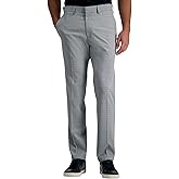 Kenneth Cole Reaction Men's Stretch Mini Plaid Slim Fit Flat Front Dress Pant Pants, Grey, 30 x 32