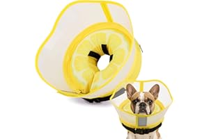 INSPACK Soft Dog Cone Collar, Inflatable Donut Cones Alternative After Surgery with Anti-Lick Shield, for Large/Medium/Small Dogs to Stop Licking, Elizabethan Neck Ecollars of Shame, Comfy Pillow E Recovery