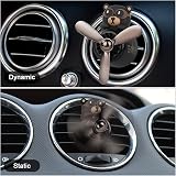 URAQT Bear Pilot Retro Car Air Freshener with 2 Fragrance Tablets Black view 7