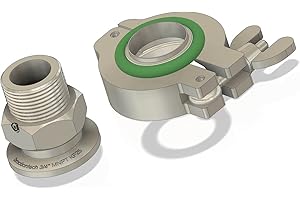 BROWNIAN MOTION TECHNOLOGY bmotiontech 3/4" MNPT to KF25 flange fitting adapter with Al wing nut clamp & SS centering ring (ISO-KF KF25 QF25 NW25) (3/4" MNPT with Al clamp set)