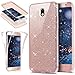 ikasus Galaxy J5 Pro (2017) Case, [Full-Body 360 Coverage] Crystal Clear 2in1 Sparkly Shiny Bling Glitter Front Back Full Coverage Soft TPU Silicone Rubber Case for Galaxy J5 2017 SM-J530F,Rose Gold