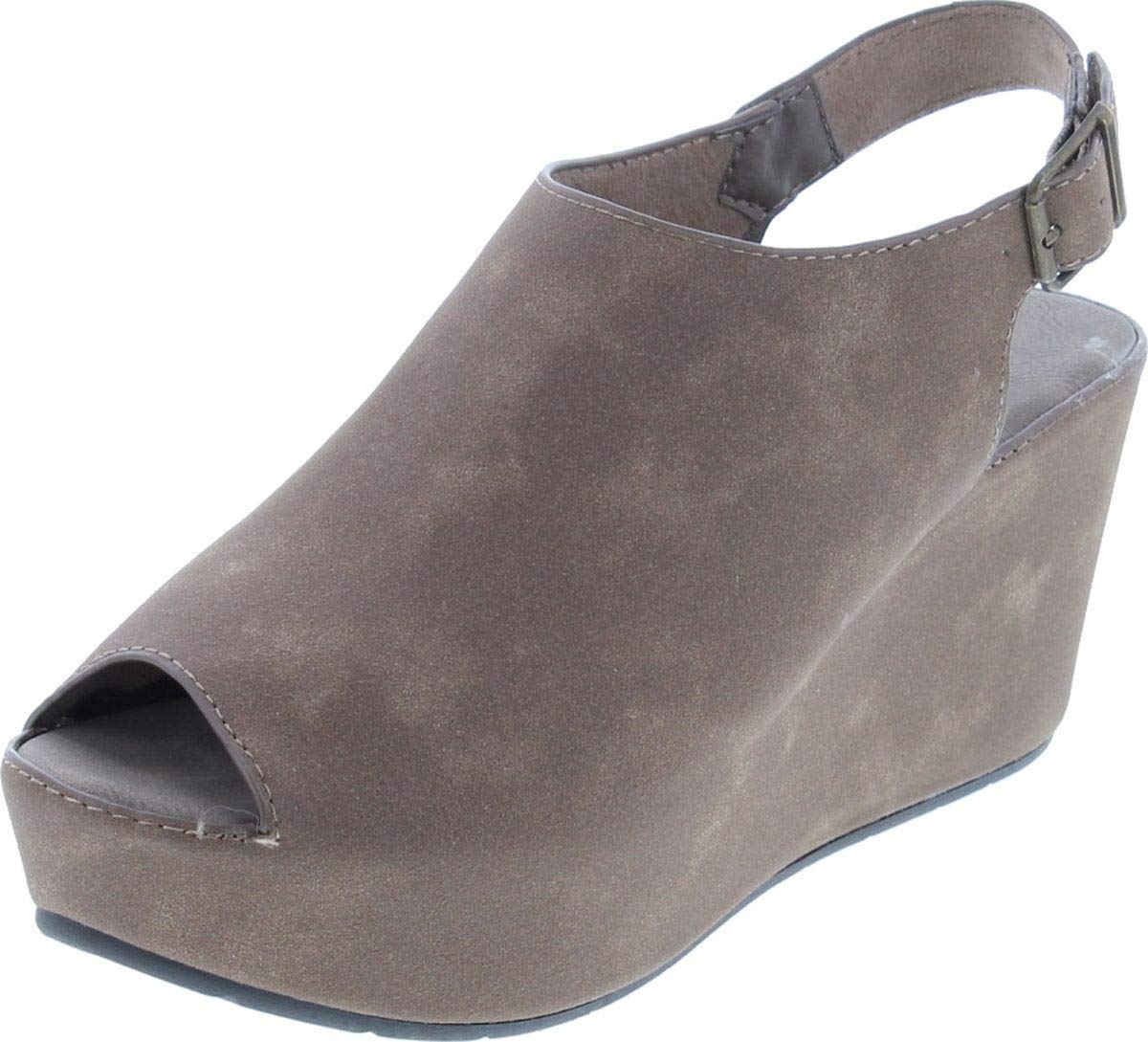 Pierre Dumas Women's Natural-6 Faux Leather Low Heel Wedge