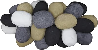 The Stove Wizard 30 Ceramic Fire Pebbles White Beige Grey Black Heat Resistant