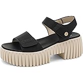 UBFEN Womens Platform Sandals Comfortable Arch Support for Summer Dressy Casual Lightweight Chunky Heel 2 Adjustable Straps