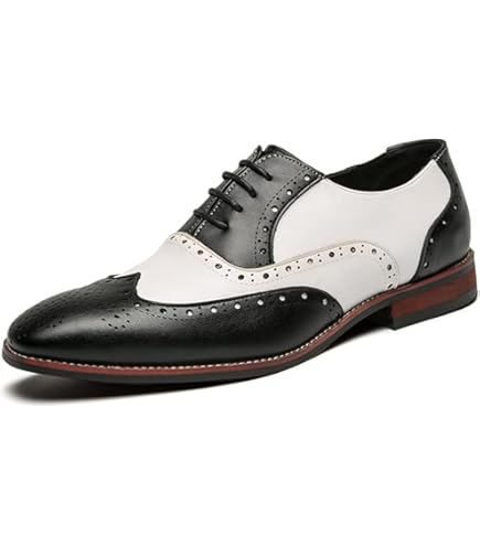Amazon.com | Mens Oxford Stylish Brogue Tricolor Wingtip  display picture 1