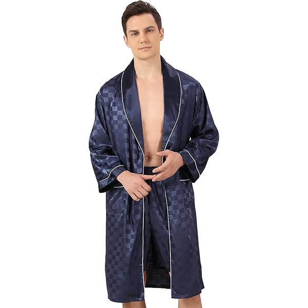 Camisón Hombre Bata Kimono Para Hombre Algodón Y Poliéster