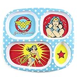 Bumkins DC Comics Divided Melamine Plate, Wonder Woman