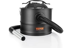 VEVOR Ash Vacuum Cleaner, 4 Gallon with 1200W Powerful Suction, Ash Vac Collector with 47.2 in Flexible Hose, for Fireplaces,