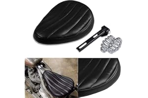 NATGIC Har*ley Motorcycle Solo Seat Cushion Baseplate Spring Seat Pad Saddle Bracket for Har*ley Cruiser Bobber Chopper Har*ley Honda Yamaha Suzuki Kawasaki (New-Black)