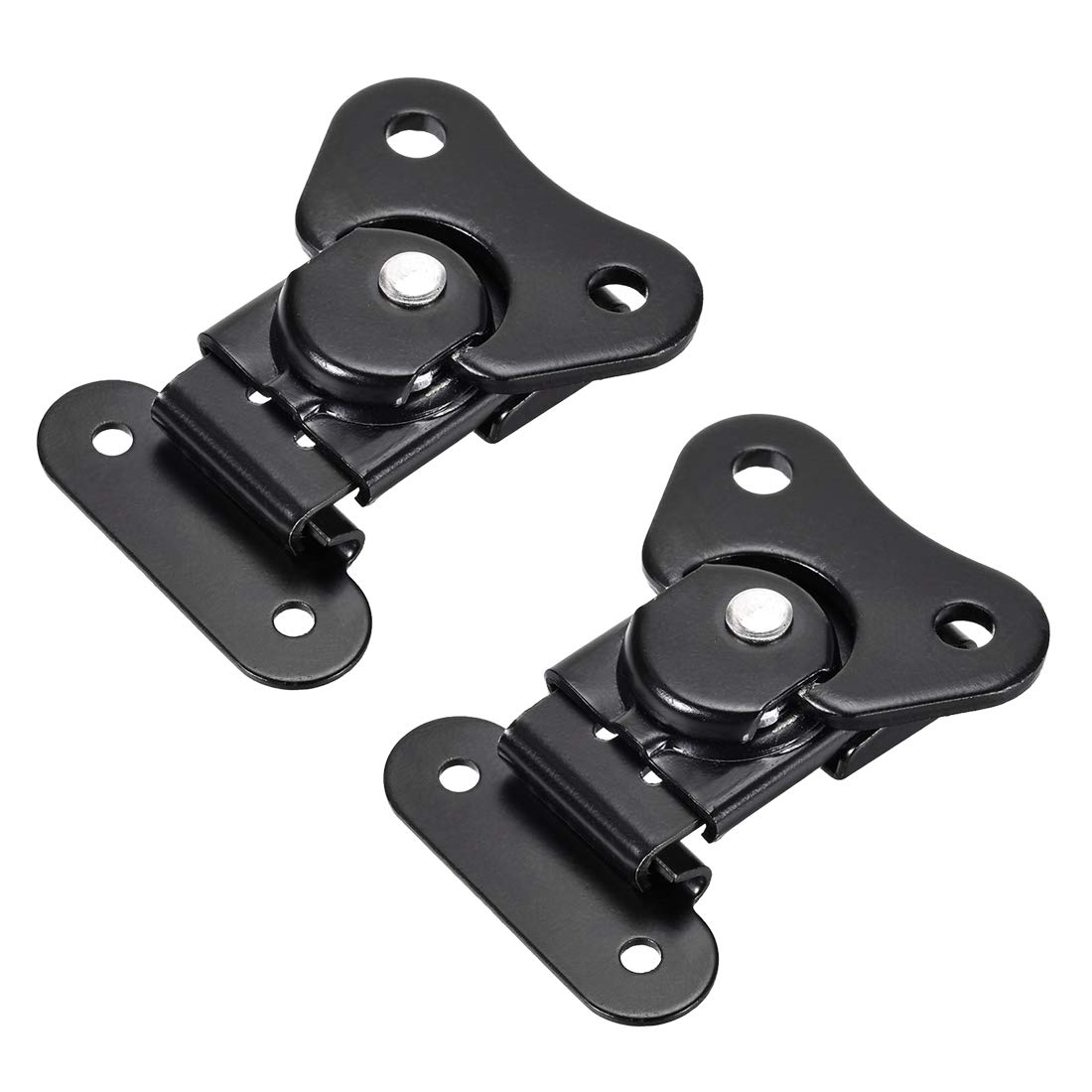 Photo 1 of uxcell 1.61-inch Iron Butterfly Twist Latch Keeper Toggle Clamp for Case Box - 2 Pcs (Black)