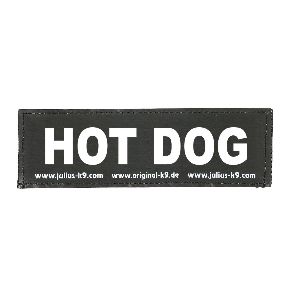 Julius-K9 Interchangeable Hook & Loop Patches, 1 pair, HOT DOG, Size: Small, Black — image 1