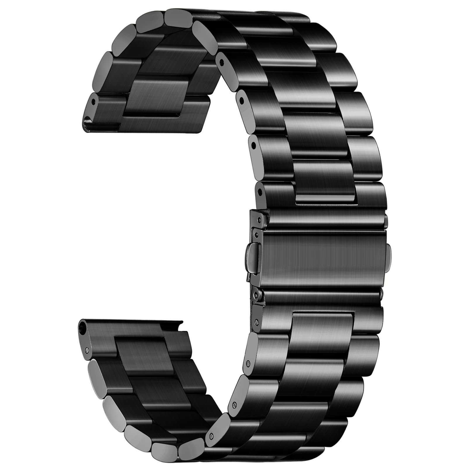 Nelumbo Correas de reloj de cadena de metal de liberación rápida, correa de pulsera empresarial de acero inoxidable sólido de 22 mm para Samsung Gear S3/Galaxy Watch 46 mm (2019)/Galaxy Watch 3 45 mm (negro, 22)