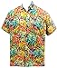 LA LEELA Men's Acient Hawaiian Lightweight Beach Casual Button Down Relaxed Fit Shirt