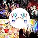 Led Skeleton Gloves for Kids, Light Up LED Flashing Skeleton Hand Gloves 12 Color Changing Flashing Shows Halloween Decoration Costume Party Concert Clubbing, Best Gift for Kids Boys &Girls, for Novelty, 1 Pair, White