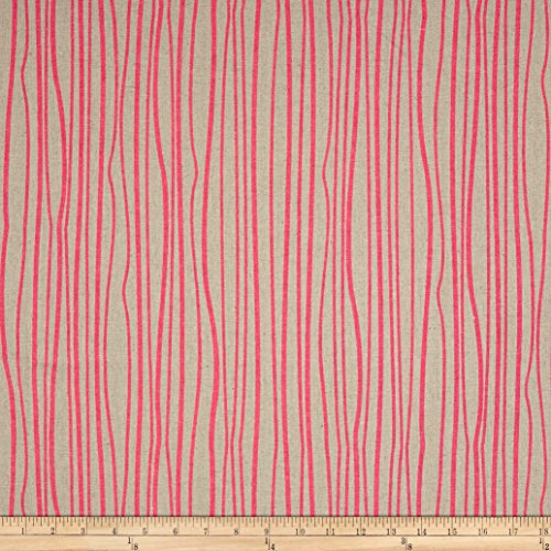 Andover""Alison Glass Diving Board Seagrass on Tailored Cloth Linen, Peony