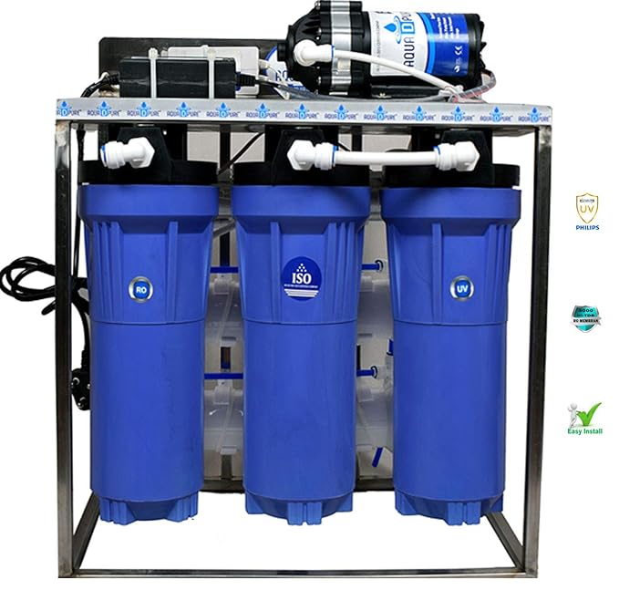 Aquadpure 25 LPH Commercial UV + RO Water Purifier Plant 25 Liter Perhour Stainless Steel With