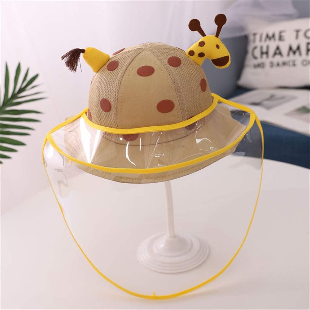 JHKGY Child Cotton Summer Sunhat Packable Fisherman Hats,with Peelable Visible TPU Face Shield,Windproof Dustproof Lightweight Anti UV Sun Cap,Brown
