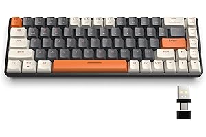 Magic-Refiner 60% Wireless Mechanical Keyboard, Bluetooth 5.0/2.4GHz with Dual Mode 2-in-1 Receiver, Compact 68-Key Hot Swapp