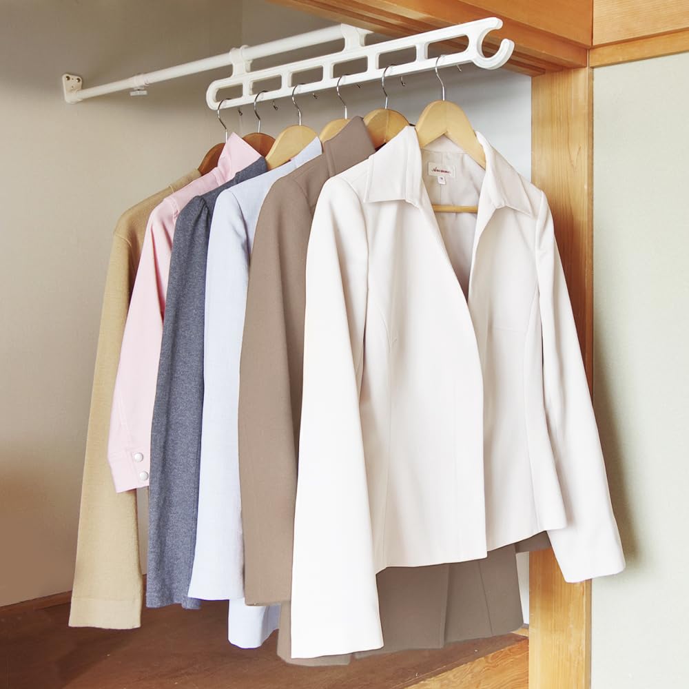 アイリスオーヤマ ハンガー スライド 押入れ 奥行65~110cm ホワイト RH-65商品画像