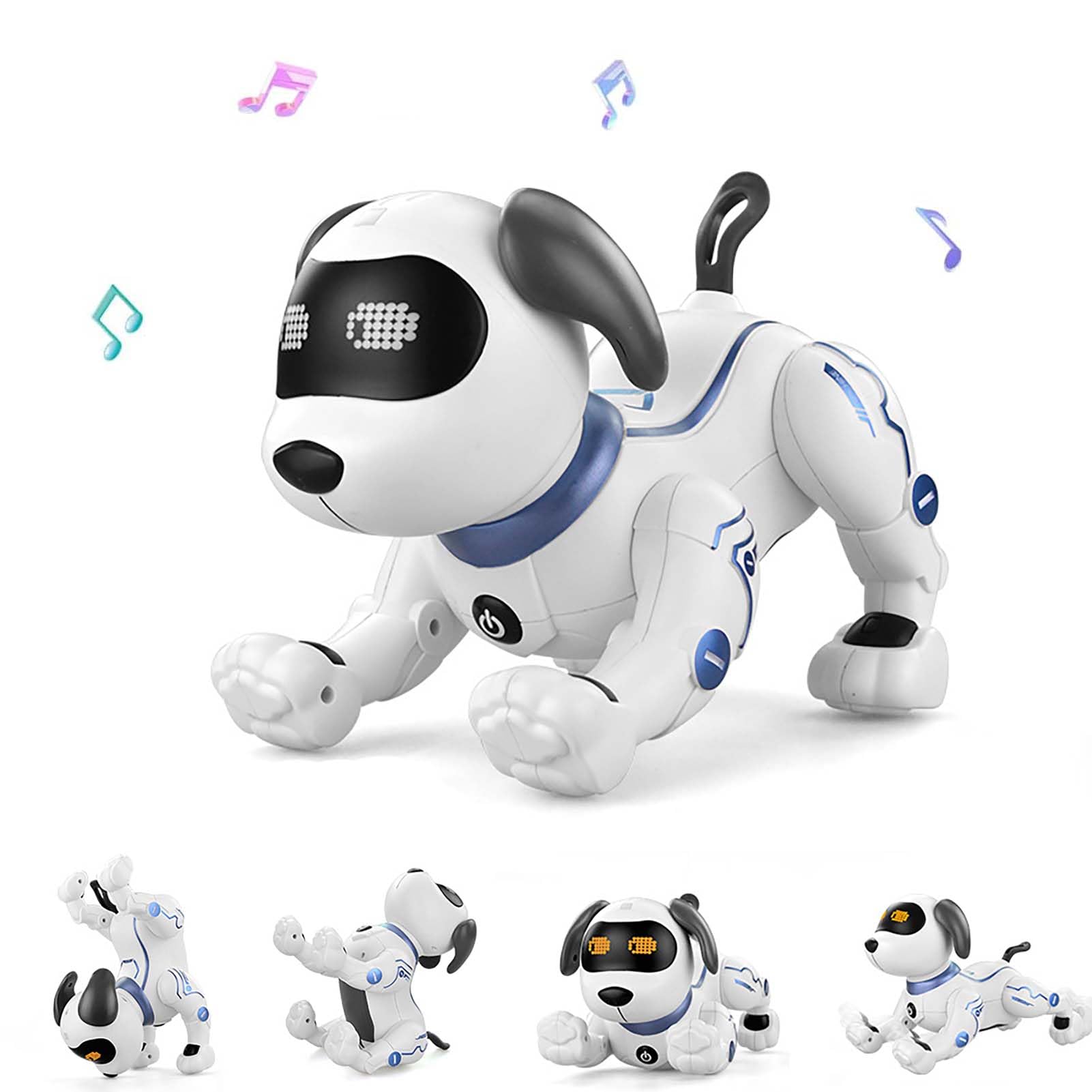 Goolsky Remote Control Robot Dog Toy, RC Stunt Dog With Voice Command Programmable Touch-sense Music Song, Electronic Pets Robot Dog Toys Toy for Teen
