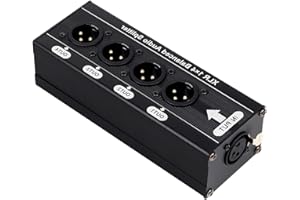 Professional Balance Sound Splitter 1 in 4 Out Sound Splitter Box Noise Isolation Distribution Studio Equipment
