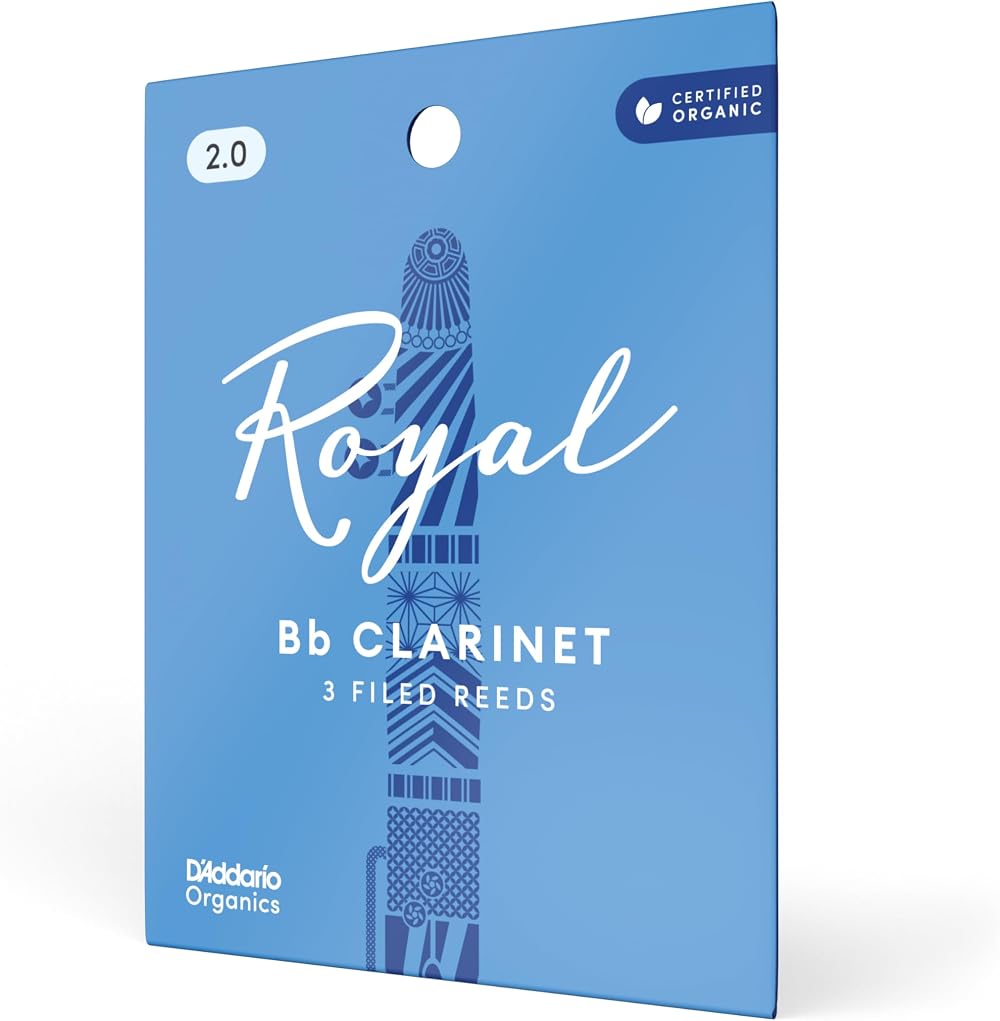 D'Addario Organic Royal Bb Clarinet Reeds 2.0 Strength 3-Pack