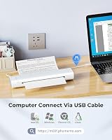 Phomemo M08F Thermal Printer Portable Wireless A4 Inkless Printer White view 4