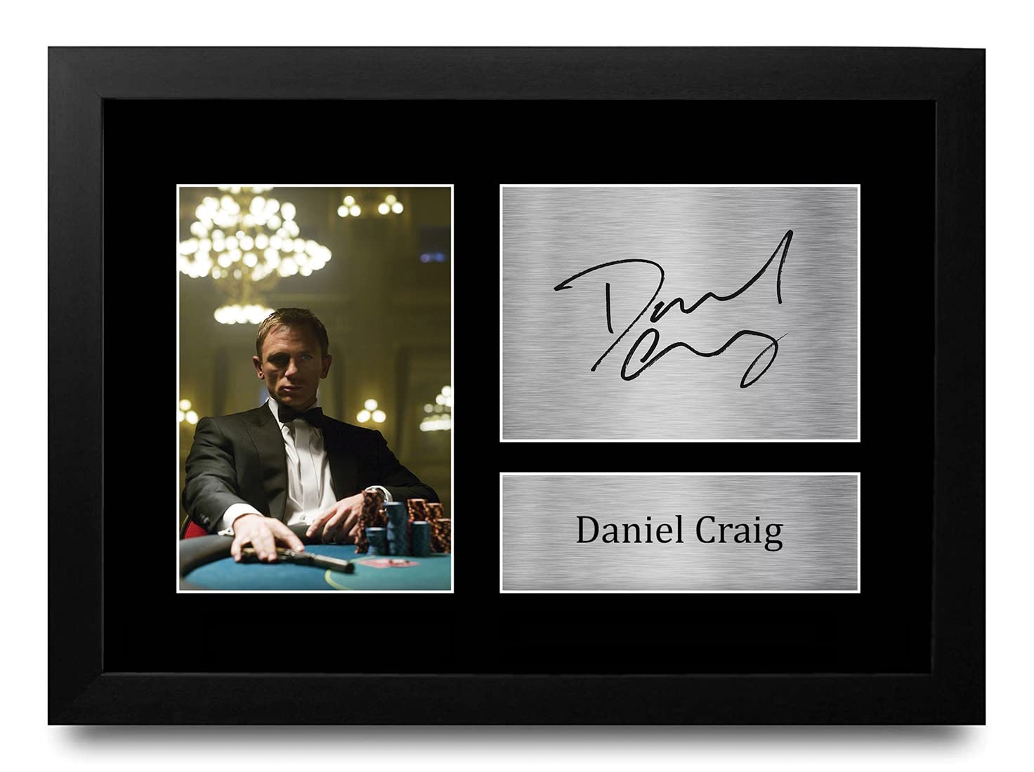 HWC Trading FR Daniel Craig Gift Signed FRAMED A4 Printed Autograph James Bond Gifts 007 Print Photo Picture Display — image 1