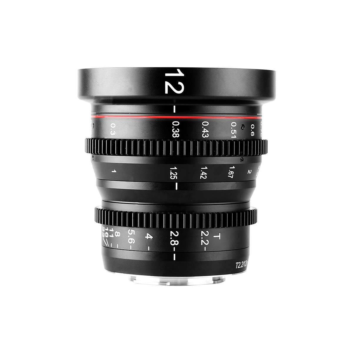 Meike 12mm T2.2 Manual Focus Wide Angle Fixed Prime Cinema Lens for M43 Micro Four Thirds MFT Mount Cameras and Cinema Camera BMPCC