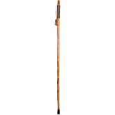 FOREST PILOT One Piece Fir Wood Hiking Stick 48 inches | Natural Fir Wood, Paracord Warpped, Micro Velvet Hand Strap, Skidproof Rubber Tip