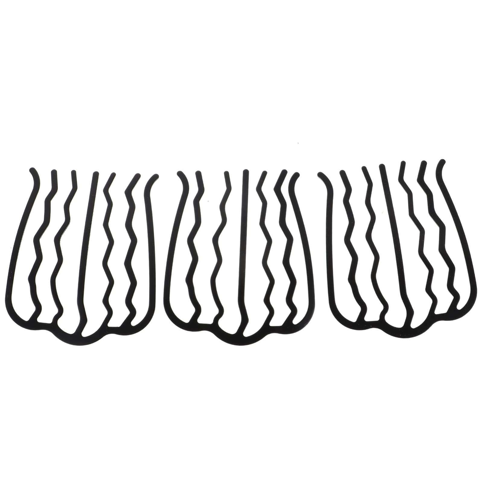 Lurrose 3pcs French Hair Side Comb Black Fork Hair Clip Stick Flexible Comb pin Bun Updo Pins Accessories for Women Girls