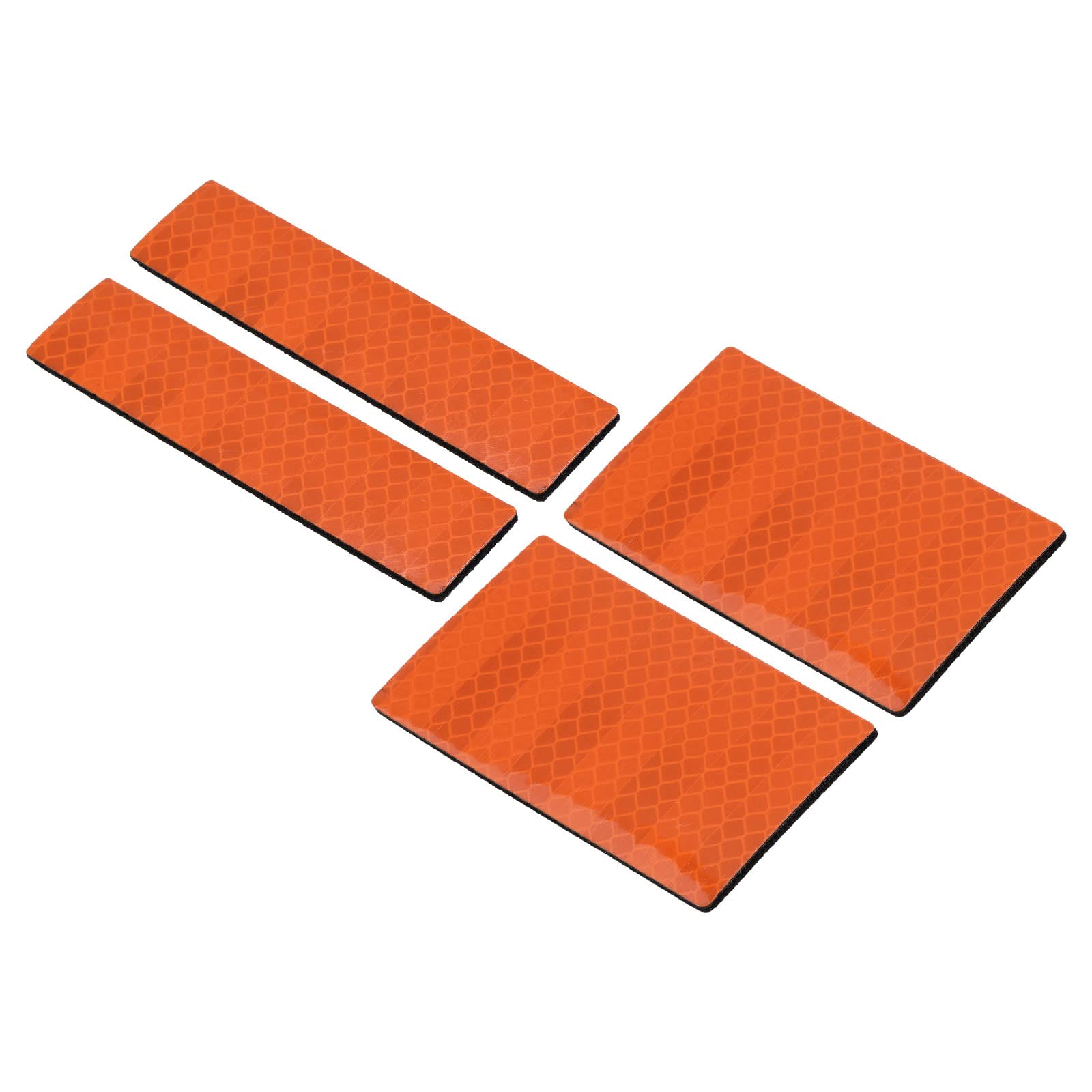 PATIKIL Reflective Patch 1x4 2x3, 4 Pcs Hook and Loop Fastener Safety Appliques for Night Sportsperson Worker Hiker, Orange
