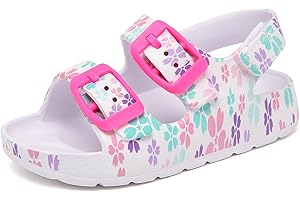 INMINPIN Toddler Boys Girls Buckle Sandals Comfort Open Toe Sandal with Adjustable Back Strap