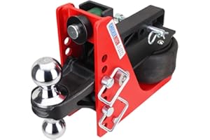 SHOCKER HITCH Shocker Air Hitch & Combo Ball (2" & 2-5/16" Balls), Fits 2" Hitch Chrome Combo 2" & 2-5/16" Balls