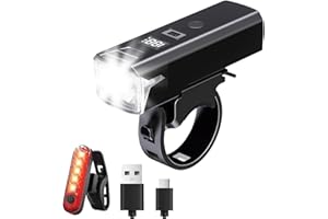 Hn2ogax USB Rechargeable Bike Lights, Powerful LED Bicycle Lights, Super Bright 2000 Lumens Front and Rear Bike Light, IPX6 W