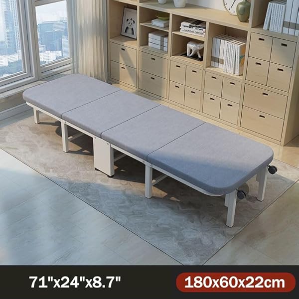 ECENTAUR ADULTS HEAVY METAL PORTABLE FOLDING BED FOLDABLE OUTDOOR CAMPING BED WITH FOAM GUEST OFFICE FLOOR SLEEPING WIDE
