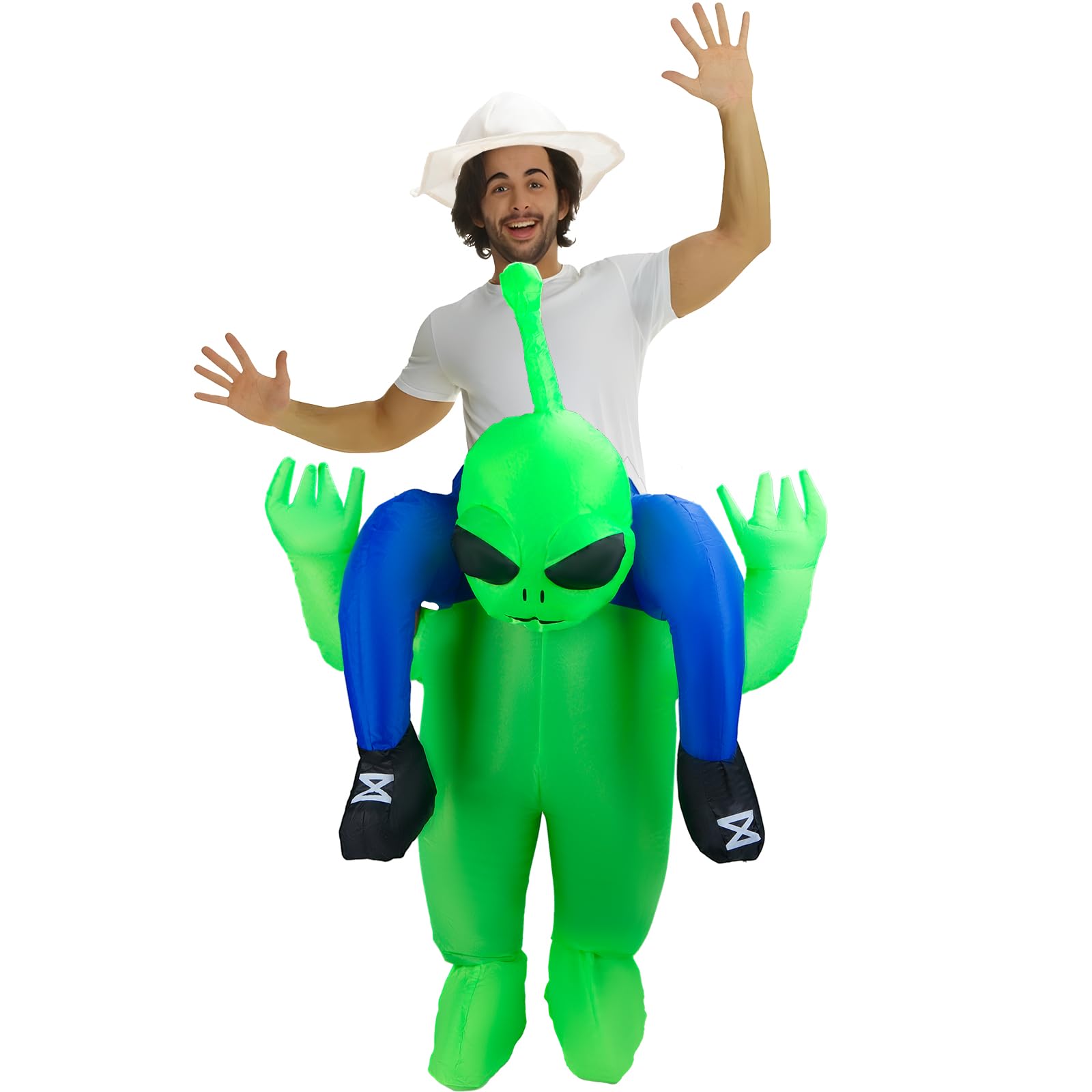 Kitimi Alien Inflatable Costume, Cartoon Inflatable Costume, Adult Ride-on Clothe, Alien Fancy Dress Outfit, Halloween Creative Funny Show Outfit for Adult