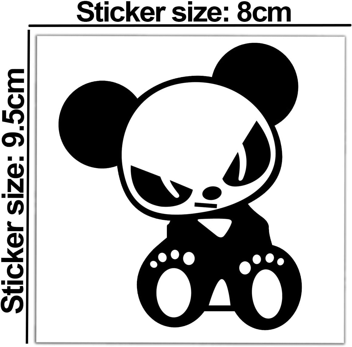 SkinoEu® 2 x Self-Adhesive Funny Stickers Vinyl Decal Panda Bear Car Window Auto Moto Motorcycle Helmet Bike Skate Truck Racing Tuning Laptop iPad Phone B 242 - Image 3