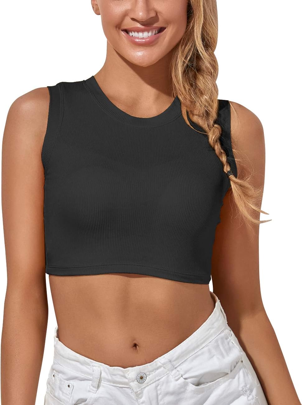 high neck yoga tank