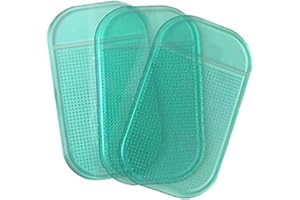 YOXCAN 5PCS Extra-Strong Anti-Slip Pad Car Dashboard Sticky Pad Removable Silicone Gel Mat Washable Multi-Purpose PU Gel for Cell Phone Tablet (Green)