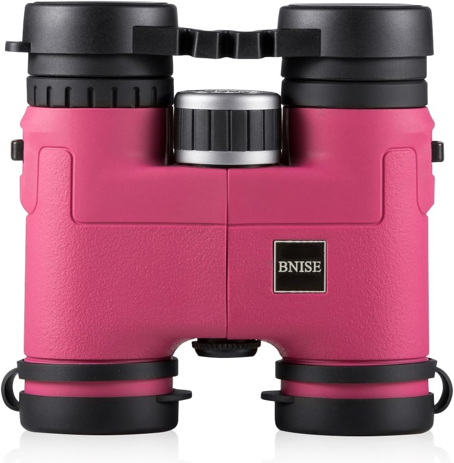 BNISE® - 8X32 Compact Binoculars for Bird Watching - Lightweight Magnesium Alloy Body - FMC Optics BaK-4 Prisms - Bright and Undistorted Image - for Kids and Childrens Astronomy - Pink