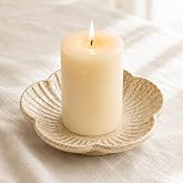 2 Camel Ceramic Pillar Candle Holder, Flower Candle Plate for Table Decor | Apsvwys Glazed Ceramic, Farmhouse Rustic Candle Stand Tray, for Pillar Candles Under 2.36 in, Jars Wax, Tealight, Trinket