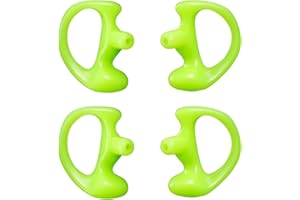 Yolipar Replacement Soft Silicone Eardud Earmold for Walkie Talkie Audio Kit Air Acoustic Tube Earpiece Headset (Green, Medium(2 Pairs))