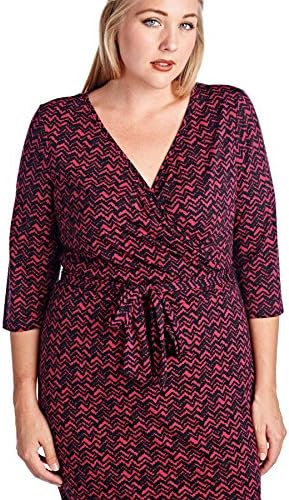Marcelle Margaux Plus Wrap Midi Dress with Front Tie 4X Berry