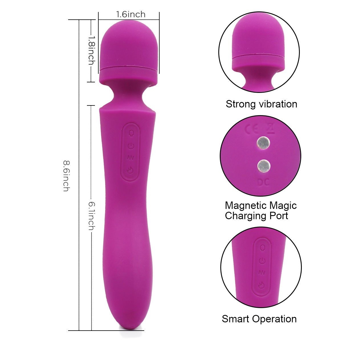 Fever Magic Wand Massager - Two Vibrations 10 Frequency Vibration - Vibratore wireless - Tail Fever Massaggio completo per il corpo - 100% impermeabile - Recupero portatile per il massaggio del muscolo portatile - Promuove la circolazione s
