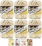 Bulk Buy: Lily Sugar'n Cream Yarn 100% Cotton Solids and Ombres (6-Pack) Medium #4 Worsted plus 4 Lily Patterns (Sonoma Prints 02018)