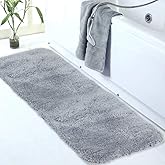 Walensee Large Bathroom Rug (24 x 72, Grey) Extra Soft and Absorbent Shaggy Bath Mat Machine Washable Microfiber Non Slip Luxury Floor Mat