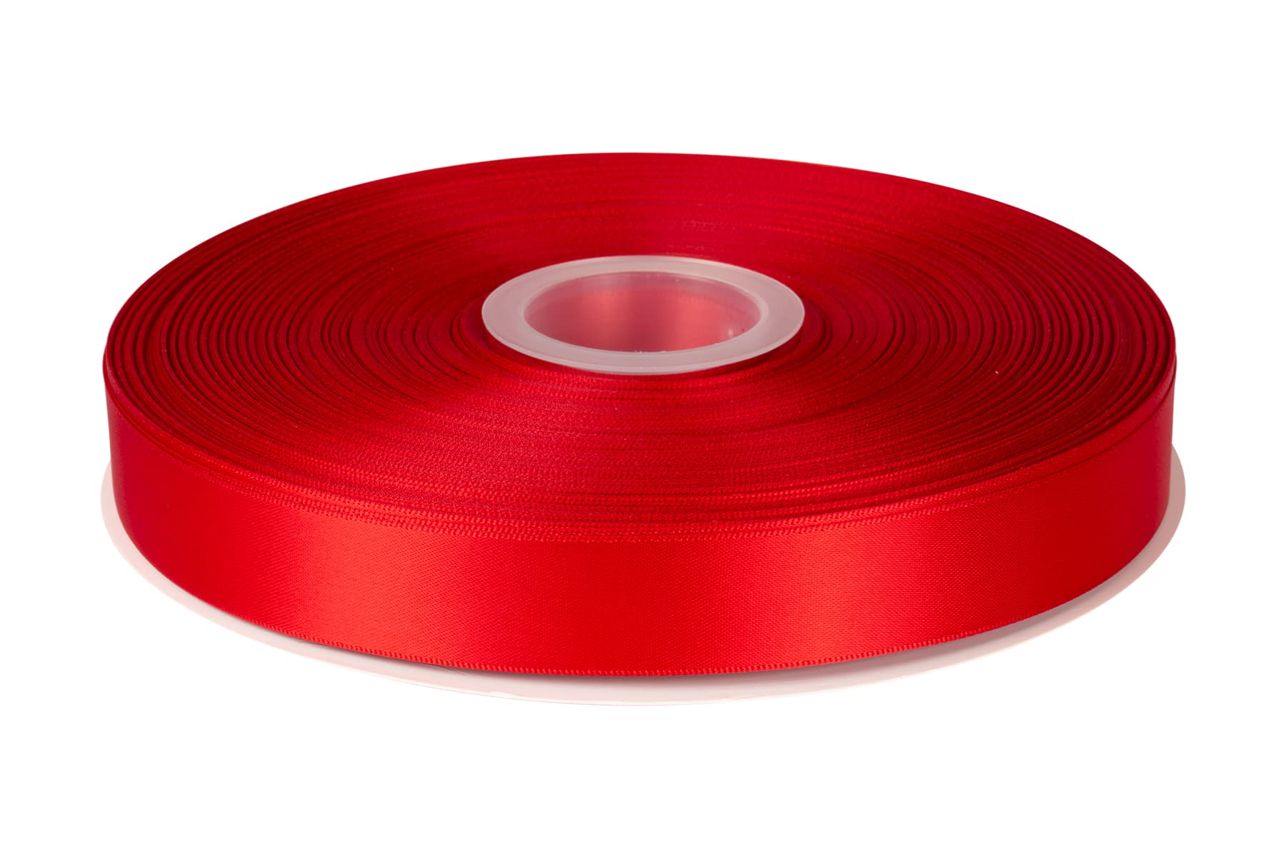 Fondersy 22mmX 91M Double Faced Satin Ribbon Red Polyester Ribbon for Gift Wrapping Wedding Decoration Floral Arrangement Crafts