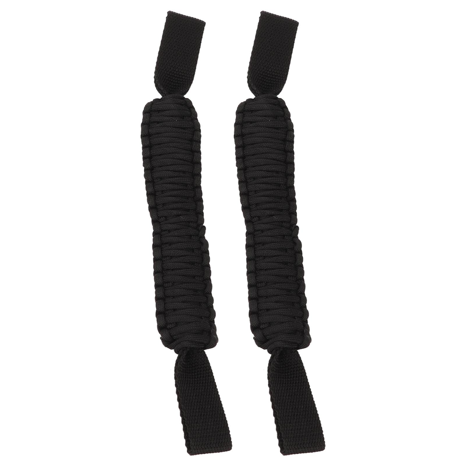 2Pcs Roll Bar Grab Handles, Multipurpose Vehicle Headrest Handle Paracord Grip Handle, Car Rear Seat Back Headrest Grab Handle for Car SUV ATV UTV RV Black